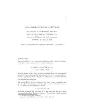 Linear Algebraic Groups and K-Theory