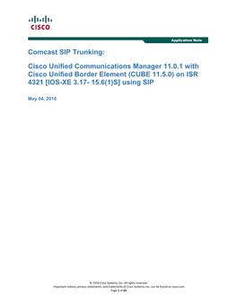 Comcast SIP Trunking