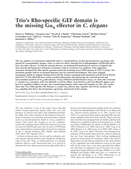 Trio's Rho-Specific GEF Domain Is the Missing G Q Effector in C. Elegans