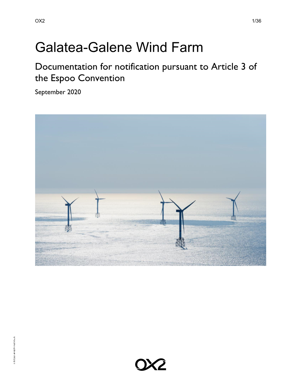 Galatea-Galene Wind Farm Documentation for Notification Pursuant to Article 3 of the Espoo Convention