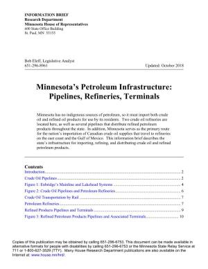 Minnesota's Petroleum Infrastructure: Pipelines, Refineries, Terminals