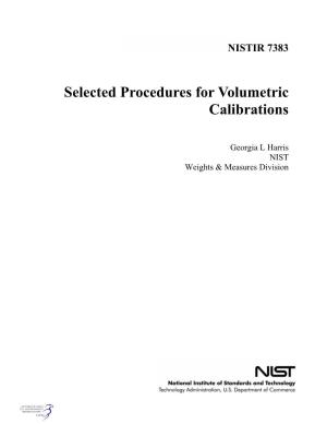 Selected Procedures for Volumetric Calibrations