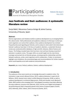 Jazz Festivals and Their Audiences: a Systematic Literature Review