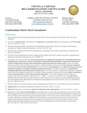 Condominium Master Deed Amendment