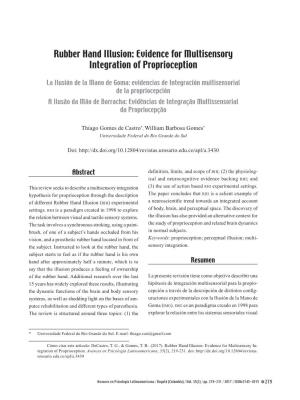 Rubber Hand Illusion: Evidence for Multisensory Integration of Proprioception