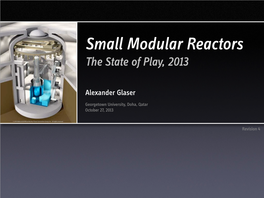Small Modular Reactors the State of Play, 2013