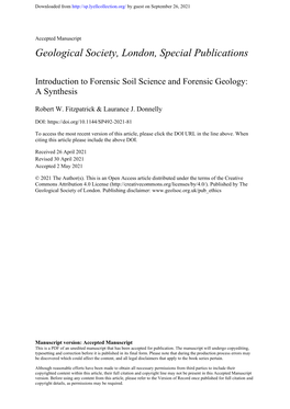 Introduction to Forensic Soil Science and Forensic Geology: a Synthesis