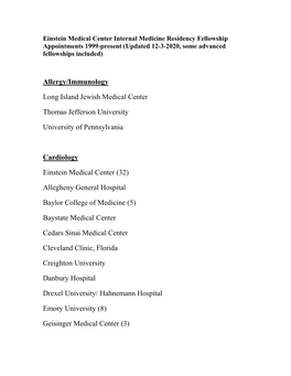 Allergy/Immunology Long Island Jewish Medical Center Thomas