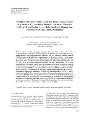 Population Dynamics of the Comb Pen Shell Atrina Pectinata
