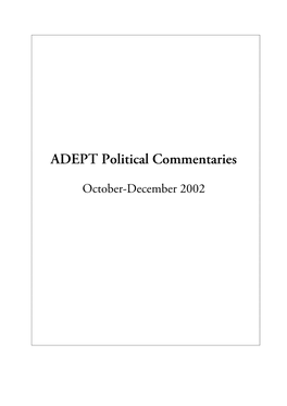 ADEPT Political Commentaries
