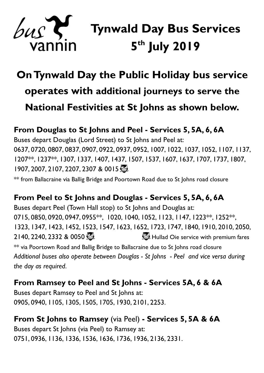 Download the Tynwald Day Timetable