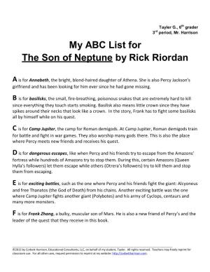 My ABC List for the Son of Neptune by Rick Riordan