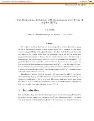 Two-Dimensional Instantons with Bosonization and Physics of Adjoint QCD2
