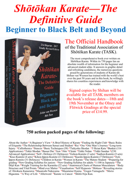Shōtōkan Karate—The Definitive Guide Beginner to Black Belt and Beyond the Official Handbook of the Traditional Association of Shōtōkan Karate (TASK)