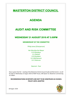 AGENDA Audit and Risk 2019-08-21 Website