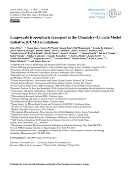 Large-Scale Tropospheric Transport in the Chemistry–Climate Model Initiative (CCMI) Simulations