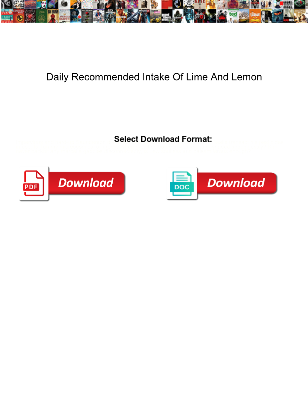 Daily Recommended Intake of Lime and Lemon