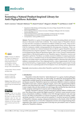 Screening a Natural Product-Inspired Library for Anti-Phytophthora Activities