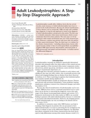 Adult Leukodystrophies: a Step- By-Step Diagnostic Approach