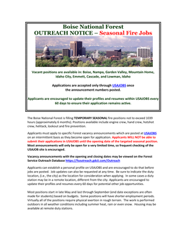 Outreach Announcement Opportunity