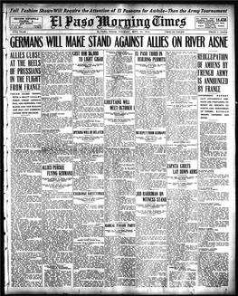 Germans Will Make Stand Against Allies on River Aisne