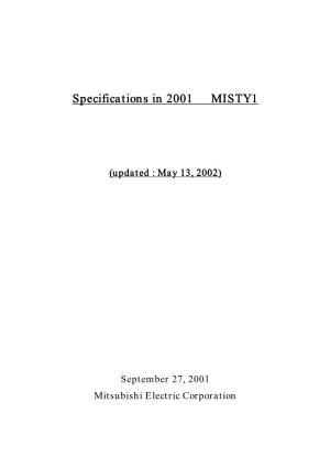 Cryptographic Specifications MISTY1
