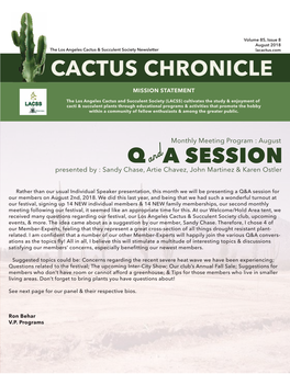 Cactus Chronicle Q a Session