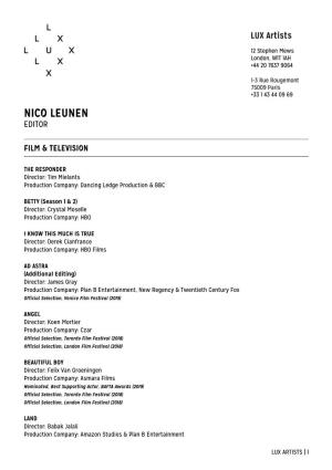 Nico Leunen Editor
