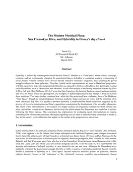 San Fransokyo, Hiro, and Hybridity in Disney's ​Big Hero 6