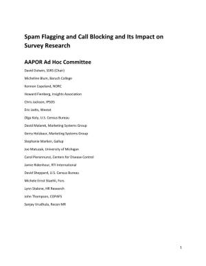Spam Flagging and Call Blocking and Its Impact on Survey Research