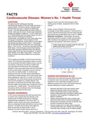 FACTS Cardiovascular Disease: Women’S No
