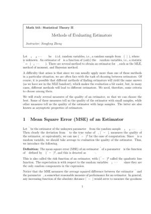 (MSE) of an Estimator
