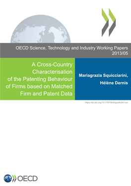 A Cross-Country Characterisation of the Patenting Behaviour of Firms Based on Matched Firm and Patent Data