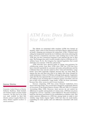 ATM Fees: Does Bank Size Matter?