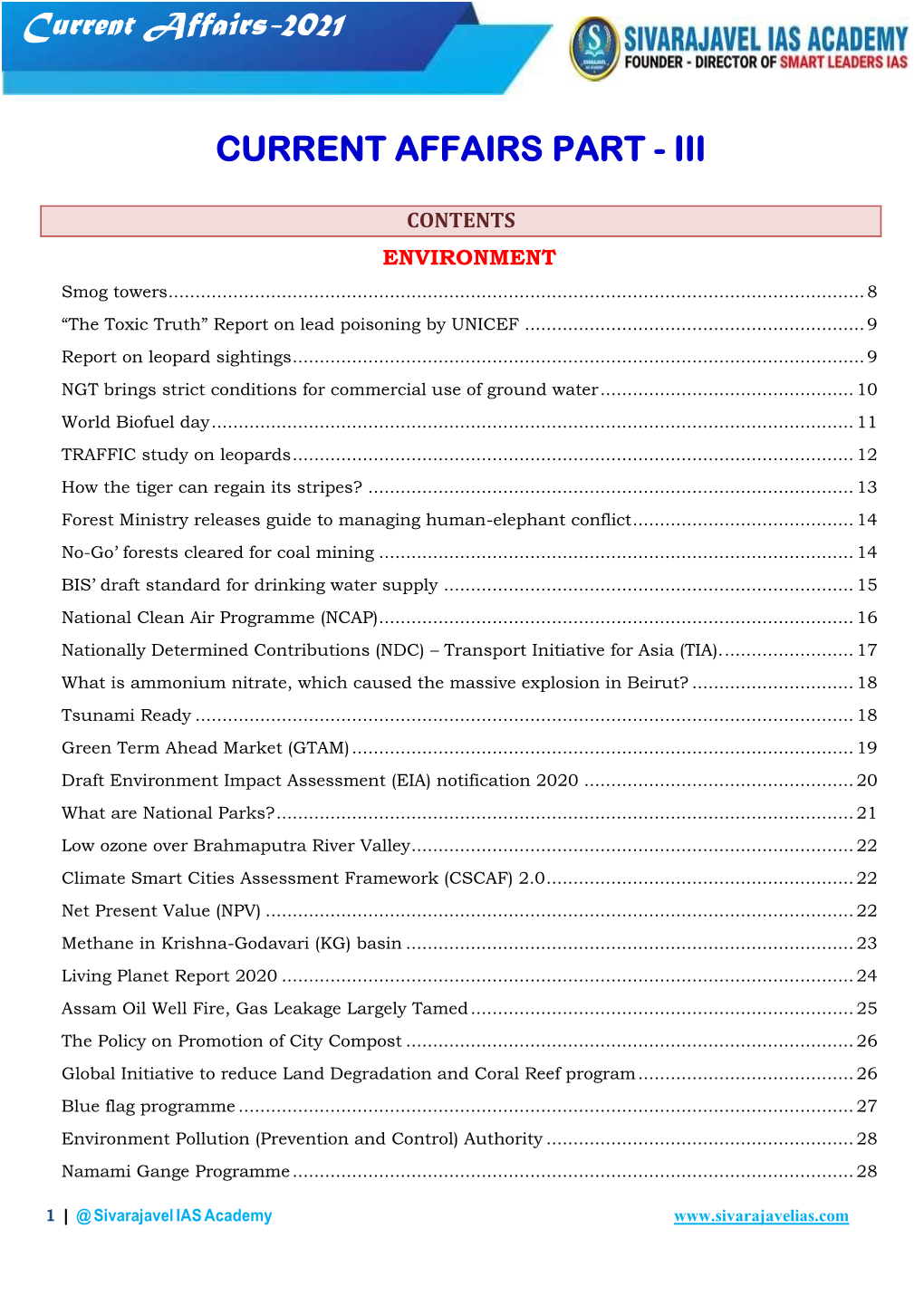 Current Affairs Part - Iii