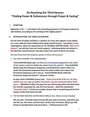 On Reaching the Third Heaven “Finding Power & Deliverance Through Prayer & Fasting”