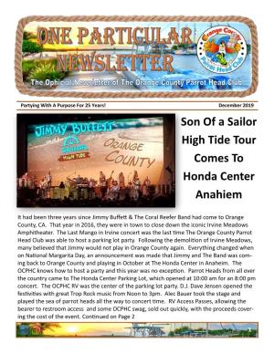 Son of a Sailor High Tide Tour Comes to Honda Center Anahiem