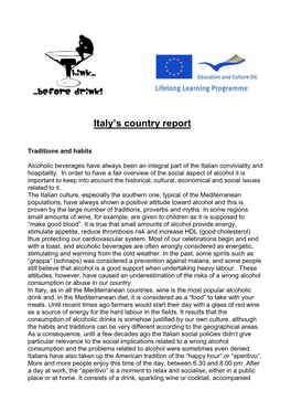 Italy's Country Report