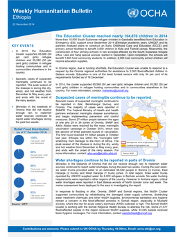 Weekly Humanitarian Bulletin Ethiopia