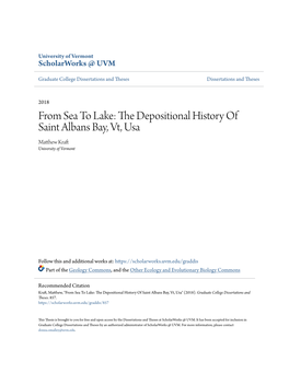 From Sea to Lake: the Depositional History of Saint Albans Bay, Vt, Usa