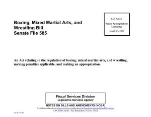 Boxing, Mixed Martial Arts, and Wrestling Bill Senate File