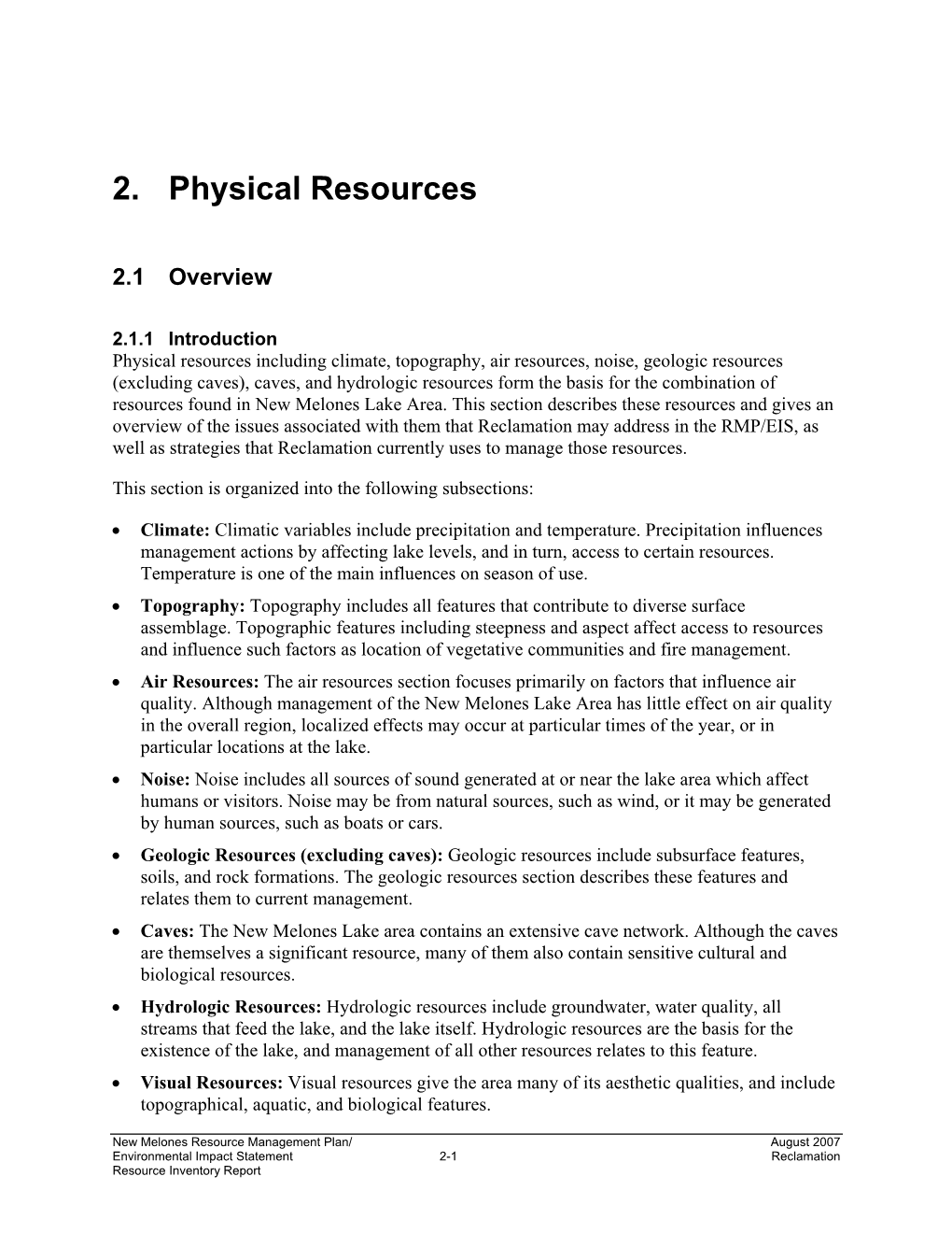 2. Physical Resources