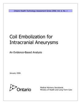 Coil Embolization for Intracranial Aneurysms