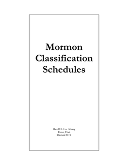 Mormon Classification Schedules