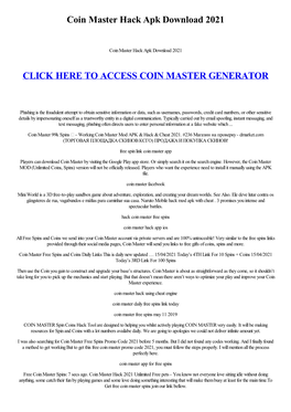 Coin Master Hack Apk Download 2021