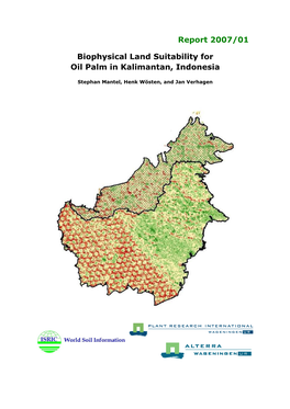 Report 2007/01 Biophysical Land Suitability for Oil Palm In