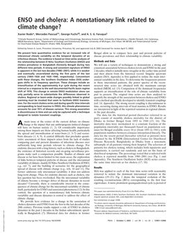ENSO and Cholera: a Nonstationary Link Related to Climate Change?