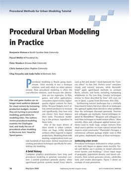 Procedural Urban Modeling in Practice