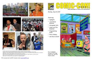 Sunday at Comic Con Files/SDCC Sundays Newsletter.Pdf