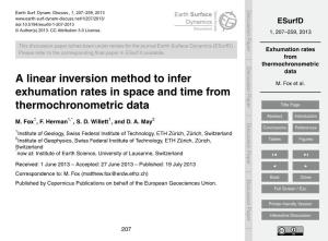 Exhumation Rates from Thermochronometric Data